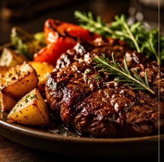 Costillar y carnes asadas con papas rústicas